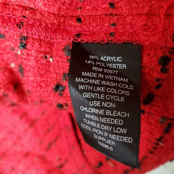 Worthington Womens Blazer Open Front Tweed Red & Black Plus Size XXL Jacket - Picture 6 of 16